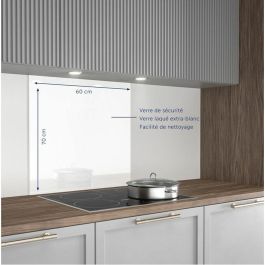 Aurys AAABL71081 Protector contra salpicaduras de Vidrio para Campana Extractora Blanco Extra Lacado 700x600 mm 6mm