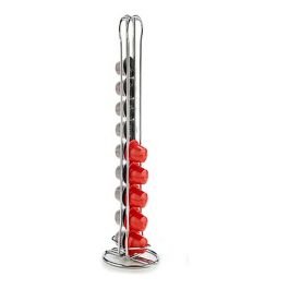 Kinvara Portacápsulas Doble Inoxidable para 20 Cápsulas de Café Pequeñas, Compatible con Nespresso, 10x37.5x9 cm (12 Unidades)