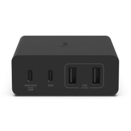 Belkin WCH010VFBK Cargador USB-C de 108W con 2 Puertos USB-C y 2 Puertos USB-A para Múltiples Dispositivos