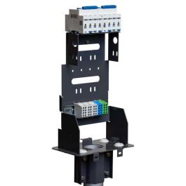 Next Green 205 D2 Soporte de Poste Polebox para Caja de Carga EV, Tubo Ø 60mm, Acero Sueco, Terminal y Carril DIN