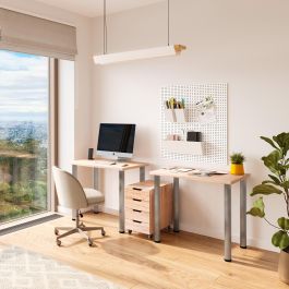 Emuca Lote de 4 patas para mesa, diámetro 60mm, H 710mm, Acero, Níquel satinado