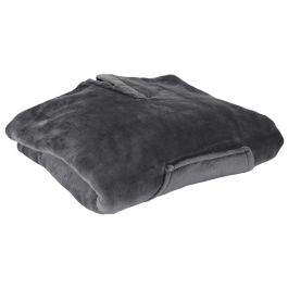 Home Deco Factory Manta-Poncho Gris con Borreguito y Bolsillo Delantero Talla Única 130x170 cm