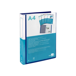 Liderpapel Carpeta Personaliza 40 Fundas Canguro Polipropileno DIN A4 Azul Translucido Portada y Lomo