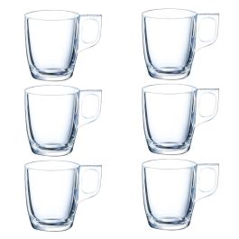 Arcoroc Set de 6 Tazas de Vidrio Templado Voluto Amarillo 9 cL Fabricado en Francia - Apto Lavavajillas y Microondas