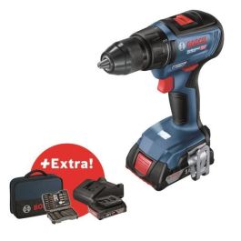 Taladro atornillador Bosch Professional GSR 18V-50 + 2 baterías 2.0Ah + Cargador GAL 18V-20 + 43 accesorios + Bolsa