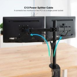 NANOCABLE CABLE ALIMENTACION CEE7/M - 2XC13/H, 1.8 M