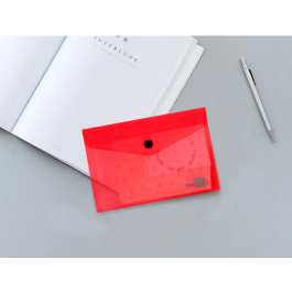 Liderpapel Carpeta Dossier Polipropileno DIN A7 Rojo Translucido Broche 50 Hojas 180 Micras