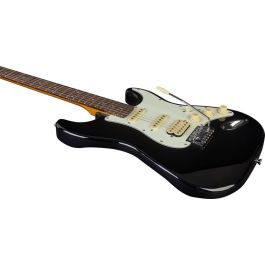 EKO Guitarra Eléctrica Starter St350 Tipo Strat Vintage HSS - Álamo Negro Brillante con Mástil de Arce
