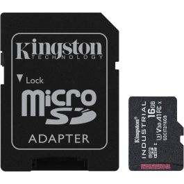 Kingston Tarjeta Memoria Industrial microSDHC 16 GB, Clase A1, V30, UHS-I U3, hasta 100 MB/s, para entornos extremos