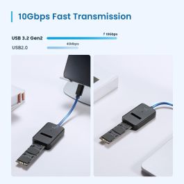 EWENT EW7066 Docking SSD M.2 NVMe/SATA USB 3.2 Gen 1 Type-C Negro ABS 10Gbit/s