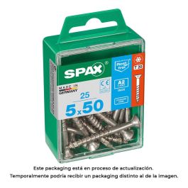 Spax 4197000500502 Tornillo Madera Cabeza Plana, Acero Inoxidable A2, 5.0x50mm, Rosca Parcial, T-STAR Plus T20, 4CUT, Caja 25 Uds. Precio: 7.49999987. SKU: S7913844