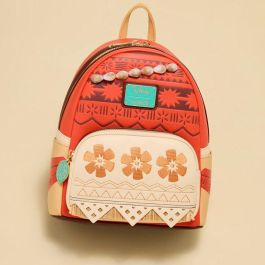 Loungefly Mochila Mini Vaiana Moana Disney de Piel Sintética 26cm con Conchas Auténticas y Detalles Bordados