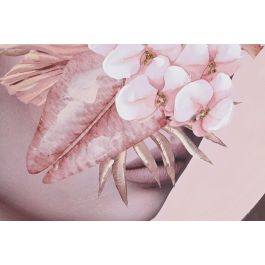 DKD Home Decor 3.5 x 70 x 50 cm Cuadro Moderno Multicolor (2 Unidades) Lienzo, PS Chica Flores Hecho a Mano