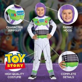 Disney Disfraz de Buzz Lightyear Clásico Toy Story 4 Talla 7-8 Años Color Blanco
