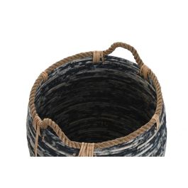 Cesta Boho DKD Home Decor Negro Blanco 52 x 60 x 52 cm Set de 3