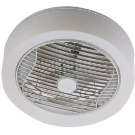 Corona de luz de aire - Ventilador de techo blanco Ø40cm 95W con corona de iluminación LED Corona de luz de aire - Ventilador de techo blanco Ø40cm 95W con corona de iluminación LED