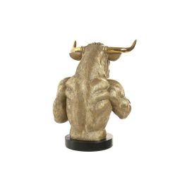 DKD Home Decor Figura Toro Resina Moderno Dorado Negro 24.5x33.5x25.5 cm (2 Unidades)