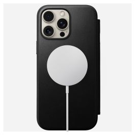 Nomad Folio Modern Leather para iPhone 16 Pro Max - Funda con MagSafe, cierre magnético y 3 bolsillos para tarjetas, Negro