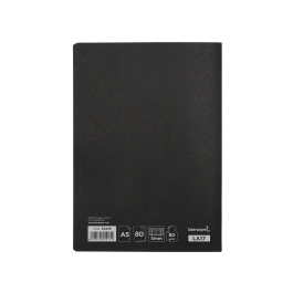 Liderpapel Libreta A5 Negra 80 Hojas 60gr Cuadro 5mm Con Doble Margen