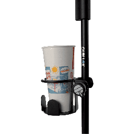 QUIKLOK Soporte de Bebida con Abrazadera para Tubo de Micrófono 85mm - Porta Vasos de Acero para Micrófono