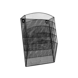 Q-connect Expositor Mural de Pared 5 Bandejas DIN A4 Negro 9,3x31,5x44 cm