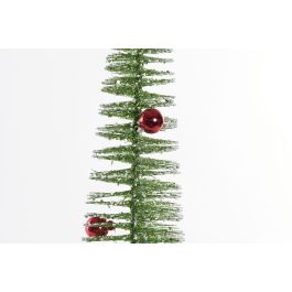 DKD Home Decor Árbol de Navidad Artificial Tradicional – Verde y Rojo de Poliéster, 71 cm Alto y 14x14 cm de Base