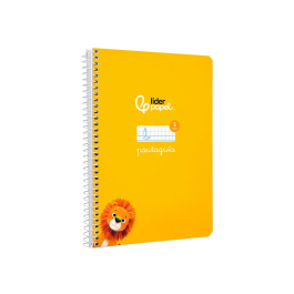 Liderpapel Cuaderno Espiral A5 Pautaguía Tapa Dura 80 Hojas 90gr Cuadro Pautado 5mm Color Amarillo