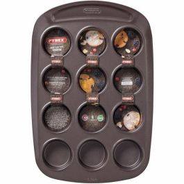 Pyrex 1452002 Molde para Muffins Acero al Carbono Antiadherente 12 Agujeros