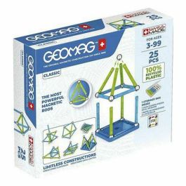 Geomag EcoFriendly 25 Piezas Color - Kit de Construcción Magnética 2D y 3D con Plástico Reciclado para Niños A partir de 3 Años