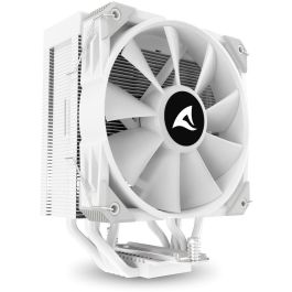 Sharkoon A50 RGB Refrigerador de CPU por Aire con Ventilador RGB 120mm PWM, 5 Tubos de Calor Cobre, 230W TDP y Espejo Infinito Blanco