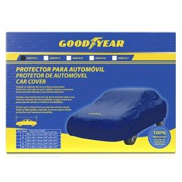 Good Year Funda Cubre Coche Talla S GOD7013 Azul y Amarillo Exterior Interior Impermeable y Transpirable Anti UV
