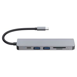 Conceptronic Hub USB-C a HDMI, 2xUSB-A 3.0, con Power Delivery 60W y Lector de Tarjetas SD/MicroSD