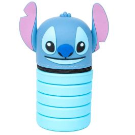 CERDÁ Portatodo 3D Stitch Disney de Silicona - Estuche Escolar y Oficina 6,5x19x6,5cm