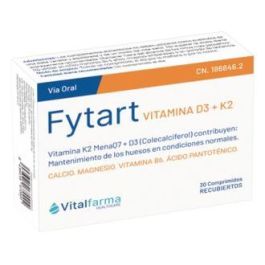 VITALFARMA Fytart 30 Cápsulas con Calcio, Fósforo, Magnesio y Vitaminas K2, D3. Mantenimiento óseo y reducción de cansancio y fatiga. Precio: 15.9975585. SKU: B1GAT5WB48