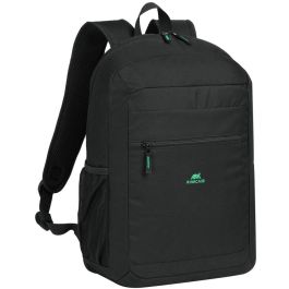 Rivacase 5566 Mochila Gremio para Portátil 15.6"-16" Negra, Urban, Impermeable, Poliéster rPET, Bolsillos Laterales