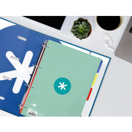 Antartik Recambio A4 80 hojas 90gr cuadro 5 mm 4 taladros 1 banda marco color menta