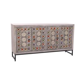 Buffet Indio DKD Home Decor Gris Beige 38 x 80 x 150 cm