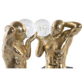 DKD Home Decor Sujetalibros Moderno Dorado Negro Set de 2 Piezas 10 x 19.3 x 31 cm