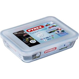 Pyrex 241P000 / 7046 Plato rectangular con tapa Pyrex Cook & Freeze 19cm * 14 cm
