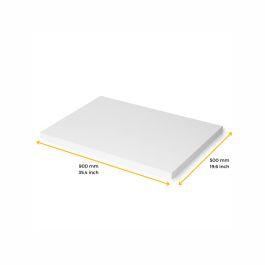 Emuca Tablero para mesa, 900x500mm, espesor 30mm, Madera, Pintado blanco