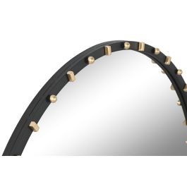 DKD Home Decor Espejo Moderno Negro Dorado 3.5 x 90 x 90 cm Hierro Cristal