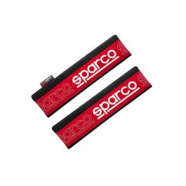 Sparco SPC1208RD Juego de 2 Almohadillas Acolchadas para Cinturón de Seguridad Diseño Deportivo Rojas y Negras - Confort Extra y Antirozaduras
