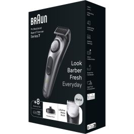 Braun BT7420 Recortadora de Barba Lavable con Batería, 100 min Autonomía, Precisión 0.5-20mm, Color Negro/Gris