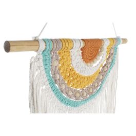 DKD Home Decor Decoración Colgante Boho Macramé Multicolor Blanco 1 x 95 x 50 cm (6 Unidades)