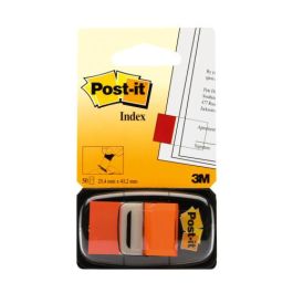 Post-it 680-4 Banderitas Separadoras Naranja Transparentes Escribibles Reutilizables 50 Unidades en Dispensador 25,4 x 43,1 mm