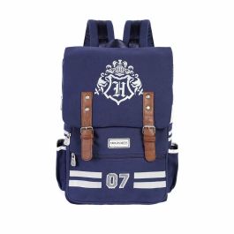 Harry Potter Mochila Oxford Academy Inspiración Retro, Azul Oscuro, 2 Compartimentos, Bolsillos Laterales y Frontal, Divisor Acolchado Precio: 32.49999984. SKU: B1A3HG9QVH