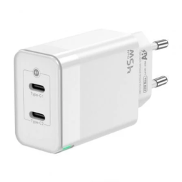 AISENS - CARGADOR GAN 45W, 2XUSB-C PD3.0 QC4.0, BLANCO