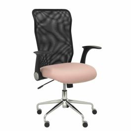 PIQUERAS Y CRESPO Silla Minaya respaldo malla negro asiento bali rosa palido