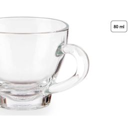 Set 4 Tazas Vidrio Cafe Con Asa 80Ml Vivalto 19X6CM (24 Unidades) Set 4 Tazas Vidrio Cafe Con Asa 80Ml Vivalto 19X6CM (24 Unidades)
