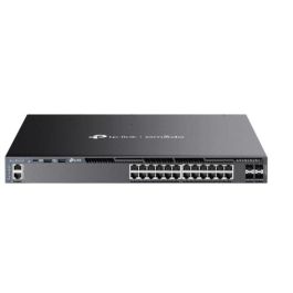 TP-Link Omada SG6428XHP Switch Gestionado L3 con 24 Puertos Gigabit Ethernet PoE, 4 SFP+, 720W PoE, 128Gbps, Rack 1U Negro